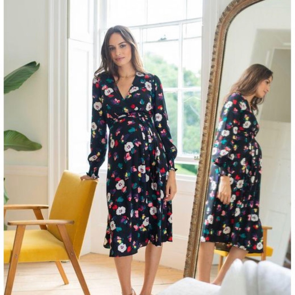 Seraphine
Women's Black Floral Maternity Midi Dress